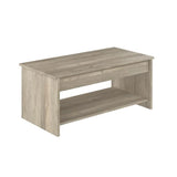 Table basse relevable - Style contemporain - Décor chene sonoma - L100 x P50 x H44cm - HAPPY