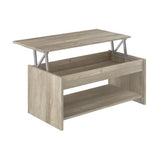Table basse relevable - Style contemporain - Décor chene sonoma - L100 x P50 x H44cm - HAPPY