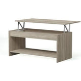 Table basse relevable - Style contemporain - Décor chene sonoma - L100 x P50 x H44cm - HAPPY
