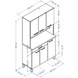 TACOMA Buffet de cuisine L 100 cm - dÈcor chene