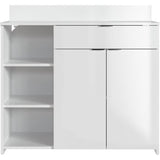 Buffet Cuisine - 2 portes + 1 tiroir - MÈlaminÈ blanc - L 100 x P 42 x H 95 cm