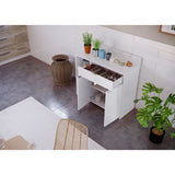 Buffet Cuisine - 2 portes + 1 tiroir - MÈlaminÈ blanc - L 100 x P 42 x H 95 cm