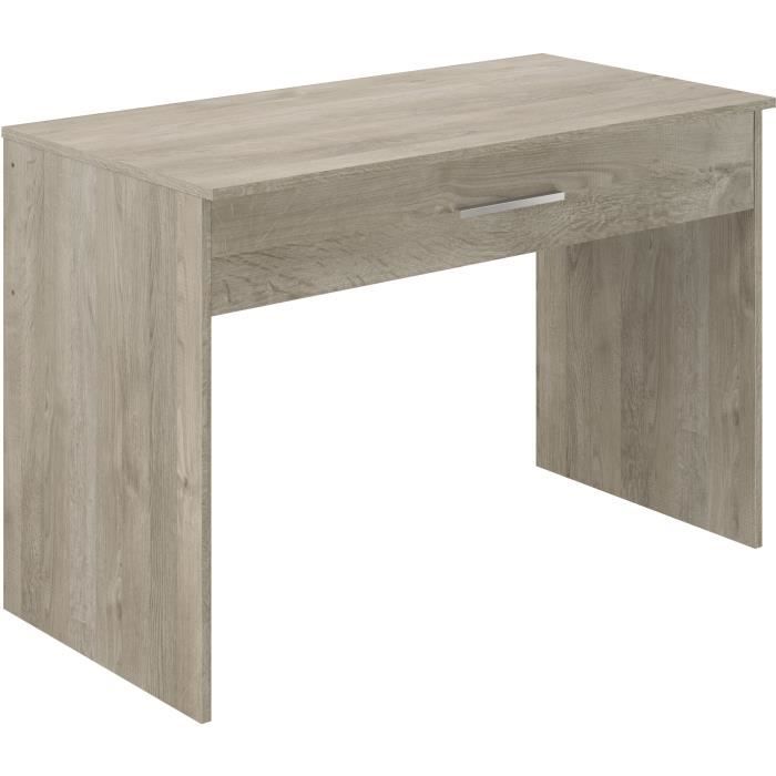 Bureau grand tiroir - MÈlaminÈ chene - 110 x 56 x 81,5 cm