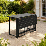 Table de jardin FERRET - Pliante - Métal - 4 personnes - 98 x 80 x 72 cm