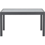 Table de jardin extensible rectangulaire 6 a 10 personnes - Structure aluminium - Plateau verre trempé - L 135-270 x H 75 x P 90
