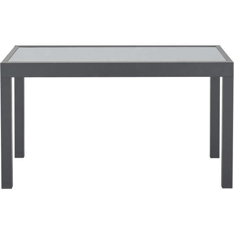 Table de jardin extensible rectangulaire 6 a 10 personnes - Structure aluminium - Plateau verre trempé - L 135-270 x H 75 x P 90