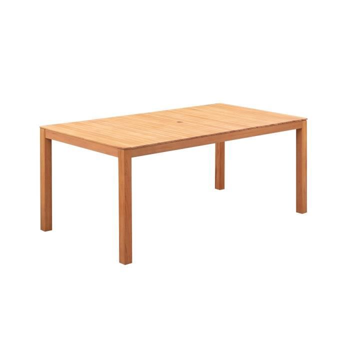 Table de jardin 6-8 personnes - 180 x 90 x H.74 cm - En bois d'acacia naturel