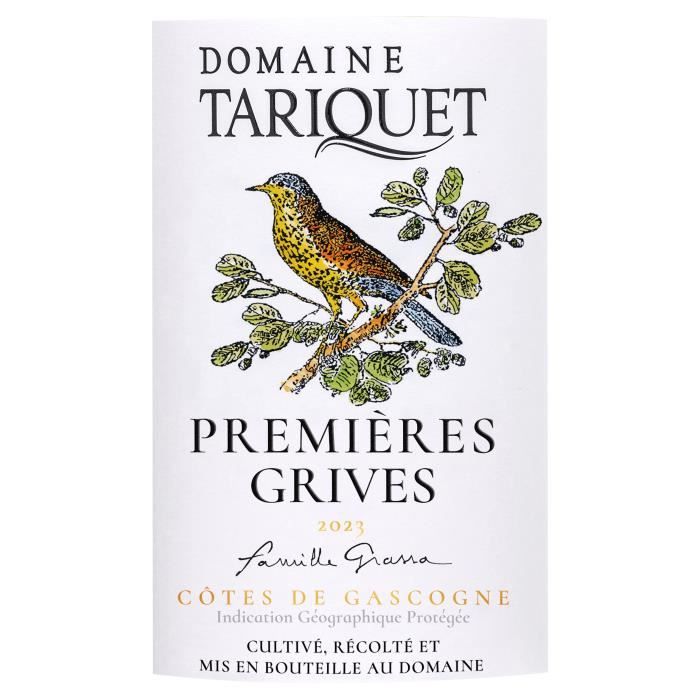 Magnum Domaine Tariquet Premieres Grives 2023 Côtes de Gascogne - Vin blanc du Sud Ouest - 1,5L