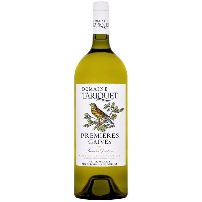 Magnum Domaine Tariquet Premieres Grives 2023 Côtes de Gascogne - Vin blanc du Sud Ouest - 1,5L