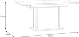 Table a manger - TAM WARDIOL - Extensible - Rectangulaire - 8 personnes - 160-200 x 90 x 75,4 cm