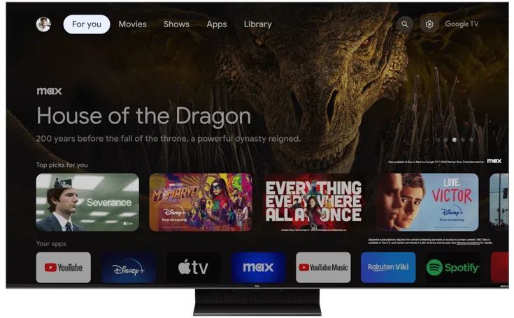 TCL 75C803 - TV QLED MiniLED 75 (190 cm) - 4K UHD 3840x2160 - 144 Hz - Dolby Vision - Google TV  - 4xHDMI 2.1 - WiFi