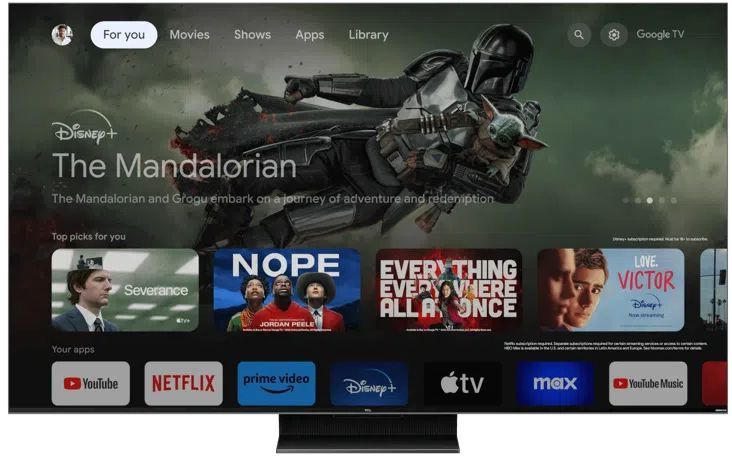 TCL 75C803 - TV QLED MiniLED 75 (190 cm) - 4K UHD 3840x2160 - 144 Hz - Dolby Vision - Google TV  - 4xHDMI 2.1 - WiFi