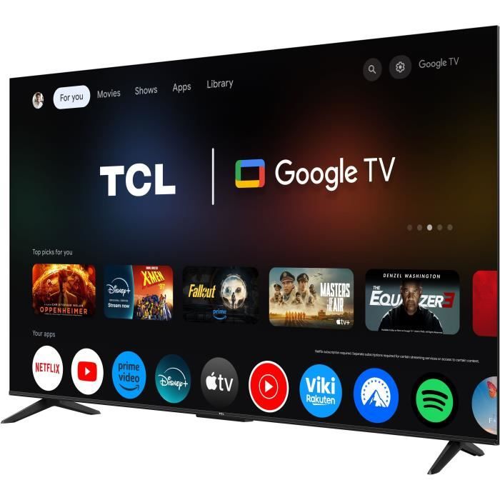 TCL 65P6K - TV LED 65 (165 cm) - 4K UHD 3840x2160 - HDR10+ - Google TV  - 3xHDMI 2.1 - WiFi