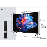 TCL 43P6K - TV LED 43 (109 cm) - 4K UHD 3840x2160 - HDR10+ - Google TV  - 3xHDMI 2.1 - WiFi