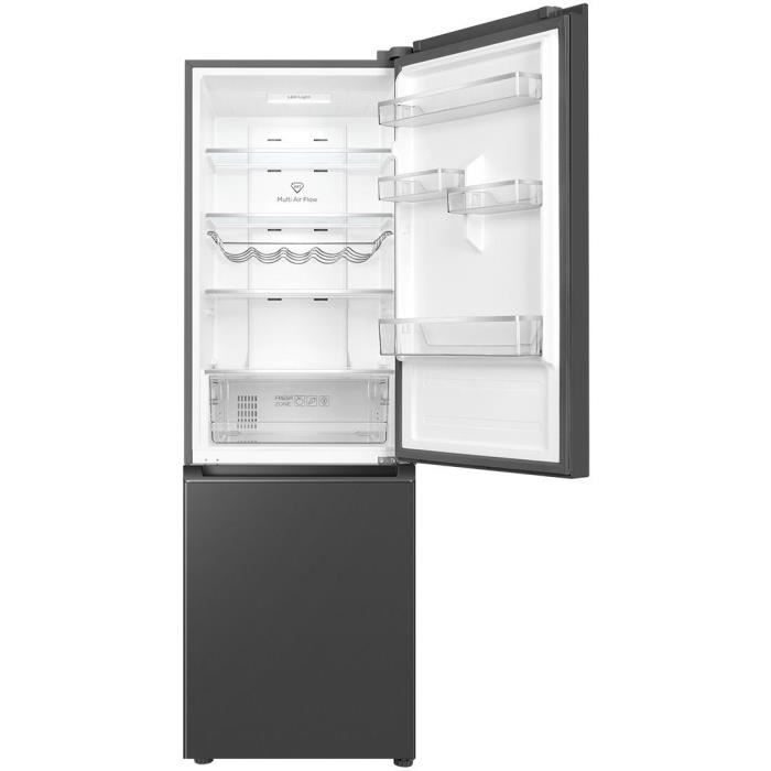 Réfrigérateur combiné - TCL - RP318BSC0 - 2 portes - Classe C - 318 L - 59,5 x 65 x 185 cm - Gris Quartz