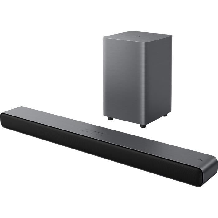 Barre de son - TCL - S55HE - Dolby Atmos 2.1 - Avec caisson de basses sans fil - Noir