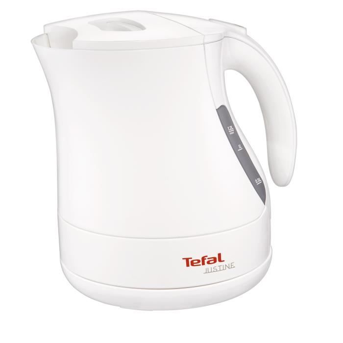 TEFAL Bouilloire électrique Justine - Blanc - 1.2L - 2400W - Filtre anti-tartre amovible BF512011