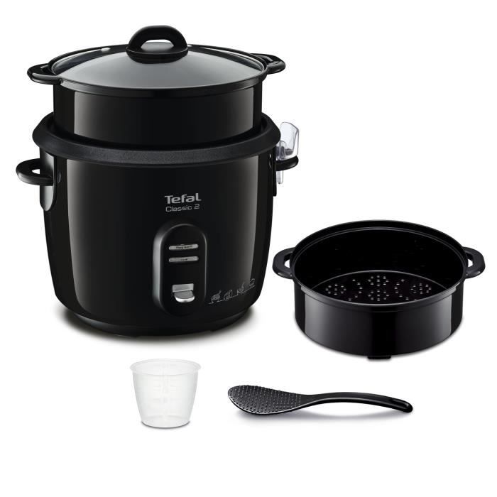 TEFAL Cuiseur a riz, Cuve 5 L antiadhésive, Capacité 1,5 kg de riz, Maintien au chaud, Panier vapeur, Classic 2 RK103811