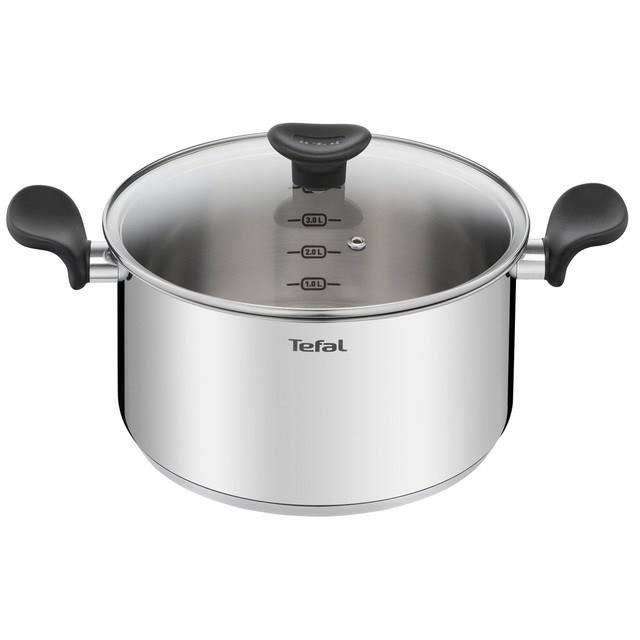 Faitout Inox+Couv En Verre 24Cm Primary E3084604 Tefal