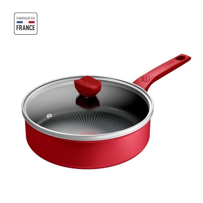 TEFAL Sauteuse 24 cm, Induction, Revetement antiadhésif, Couvercle verre, Ergonomique, Fabriqué en France, Daily Expert C2893202