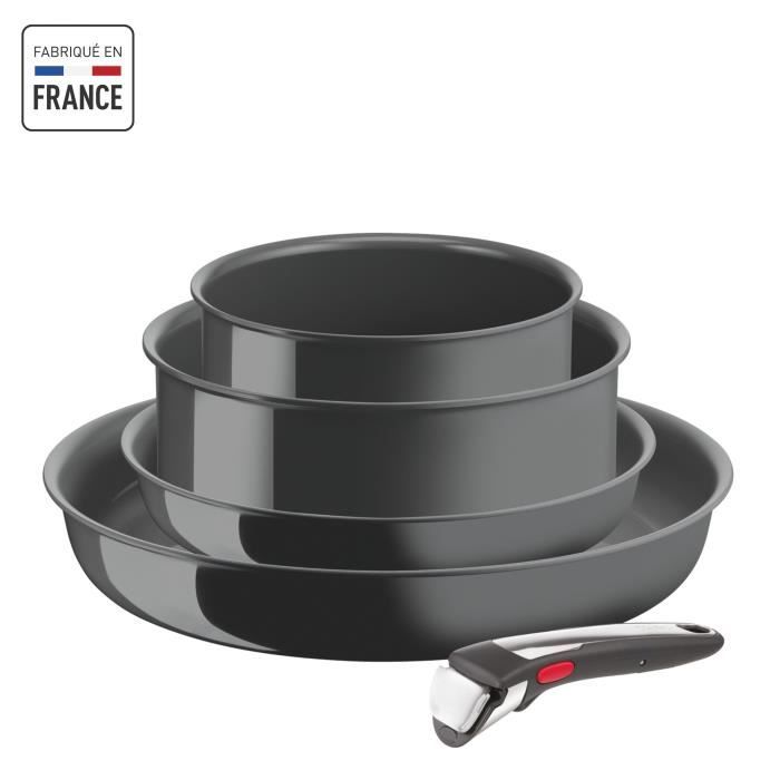 TEFAL INGENIO Renew Batterie de cuisine 5 pieces, Induction, Céramique antiadhésive, Eco-conçue, Fabriqué en France L2619002