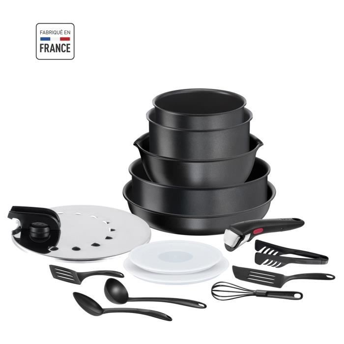 TEFAL INGENIO Batterie de cuisine 15 pcs, Induction, Revetement antiadhésif, Cuisson saine, Fabriqué en France, Daily Chef L7629902