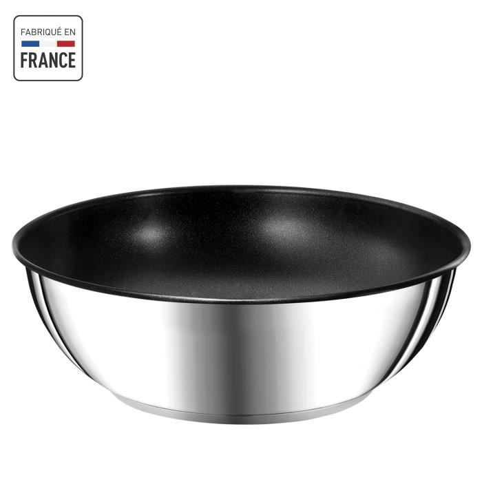 TEFAL INGENIO Preference Poele wok 26 cm, Induction, Antiadhésif, Empilable, Compatible lave-vaisselle, Fabriqué en France L9737702