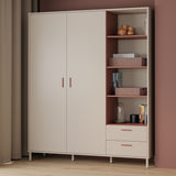 Armoire de chambre  - Décor Beige et Terracotta - 2 portes - L168,4 x P52,9 x H201,6 cm - MILLES