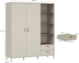 Armoire de chambre  - Décor Beige et Terracotta - 2 portes - L168,4 x P52,9 x H201,6 cm - MILLES