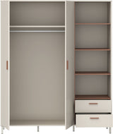 Armoire de chambre  - Décor Beige et Terracotta - 2 portes - L168,4 x P52,9 x H201,6 cm - MILLES