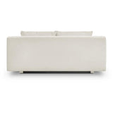 Banquette convertible 3 places TEIJO - Tissu bouclette beige - Coffre de rangement - L187 x P91x H82 cm