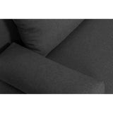 Banquette convertible 3 places avec coffre de rangement - Tissu Gris Anthracite - L187 x P 91 x H 82 cm - TEIJO