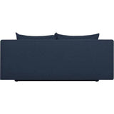 TEIJO Banquette convertible 3 places avec coffre de rangement - Tissu Bleu - L187 x P91 x H82 cm