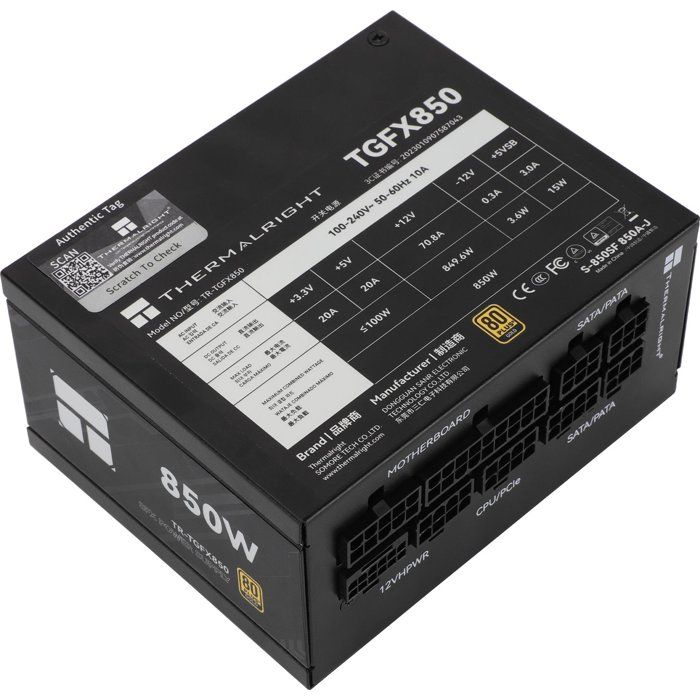 THERMALRIGHT - TGFX-850 - Alimentation PC - 80Plus Gold - Modulaire - 850 W - Noir