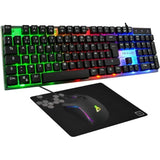 Pack Gamer 4 en 1 - The G-Lab - COMBO YTTRIUM - Souris Filaire - Clavier Filaire - Tapis de Souris