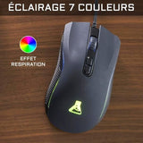 Pack Gamer 4 en 1 - The G-Lab - COMBO YTTRIUM - Souris Filaire - Clavier Filaire - Tapis de Souris