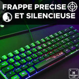 Clavier Gamer - The G-Lab - KEYZ HYDROGEN - 60% Format Compact - Rétroéclairé - Filaire - Noir