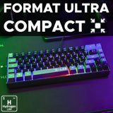 Clavier Gamer - The G-Lab - KEYZ HYDROGEN - 60% Format Compact - Rétroéclairé - Filaire - Noir/Gris