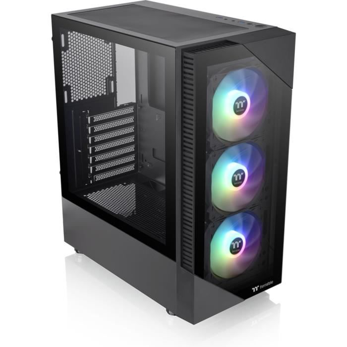 Boîtier PC Moyen Tour sans alim - THERMALTAKE View 200 TG ARGB (Noir) - ATX/Micro ATX - 3x120mm A-RGB - USB 3.0/2.0 - Verre trempé