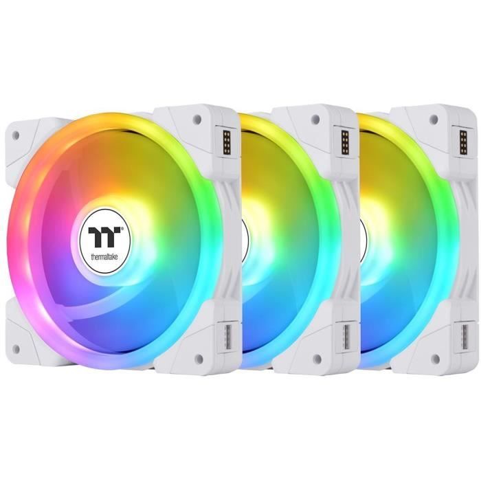 Ventilateur pour boitier PC - THERMALTAKE - SWAFAN EX12 ARGB Sync - Blanc - 3x120mm A-RGB - 56,26-57,11CFM