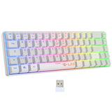 Clavier Gamer - Membrane - The G-Lab - KEYZ HYDROGEN WL - Rétroélairage arc-en-ciel - Sans fil - Semi mécanqiue - Azerty - Blanc