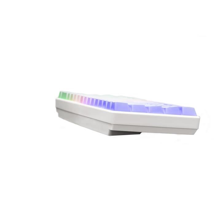 Clavier Gamer - Membrane - The G-Lab - KEYZ HYDROGEN WL - Rétroélairage arc-en-ciel - Sans fil - Semi mécanqiue - Azerty - Blanc