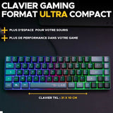 Pack 2 en 1 - The G Lab - Combo Hydrogen BKG - Clavier Azerty - Souris Filaire - Noir