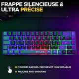 Pack 2 en 1 - The G Lab - Combo Hydrogen BKG - Clavier Azerty - Souris Filaire - Noir