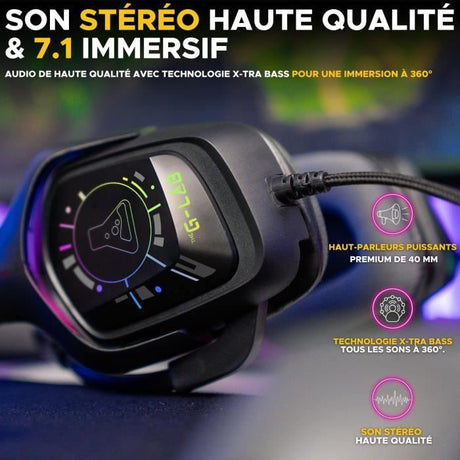 Casque Gamer Filaire - The G-Lab - KORP COBALT 7.1 - Son 7.1 Surround - USB - RGB