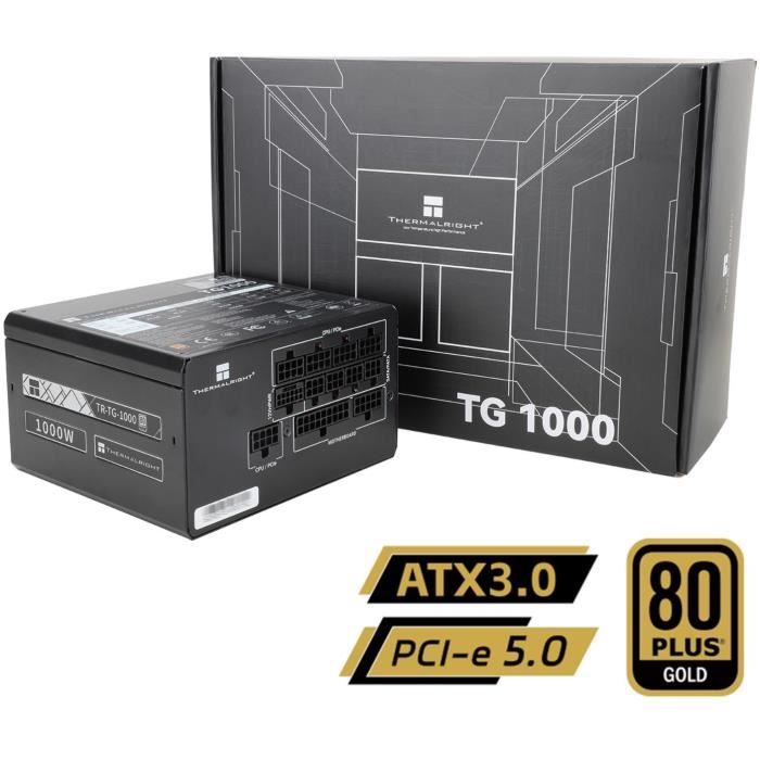 THERMALRIGHT - TG1000 - Alimentation PC - 1000 W - 80+ Gold - ATX3.0 - Full modulaire - PCI-E 5.0 Noir