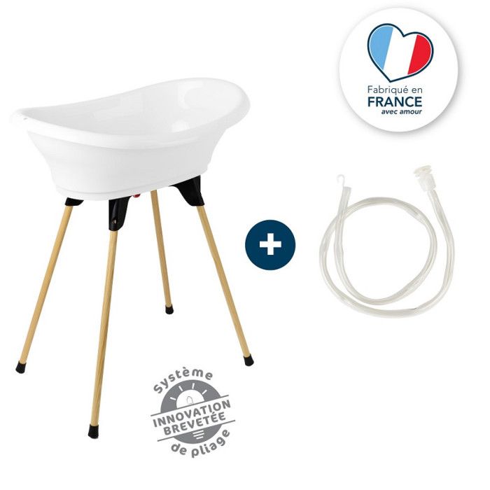 Kit baignoire VASCO Blanc Muguet : baignoire + pieds + tuyau de vidange - THERMOBABY