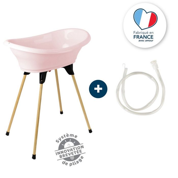 THERMOBABY KIT BAIGNOIRE VASCO Rose Poudré : baignoire + pieds + tuyau de vidange