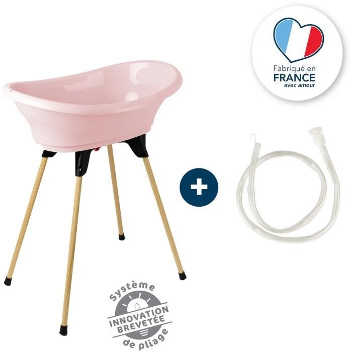 THERMOBABY KIT BAIGNOIRE VASCO Rose Poudré : baignoire + pieds + tuyau de vidange