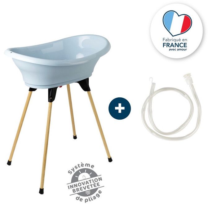 Kit baignoire VASCO Fleur Bleue - 3 en 1 - 800*500*270 - Bleu - THERMOBABY